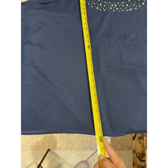 Lilly Pulitzer Navy Embellished Neckline Blouse S 100% Polyester - Picture 12 of 13